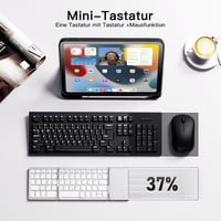 Vobafe Összehajtható Bluetooth Billentyűzet Touchpaddal - Hordozható Mini Billentyűzet 3 Bluetooth Csatornával iOS, Android, Windows Eszközö 3