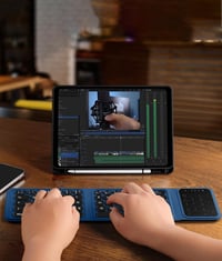 Vobafe Összehajtható Bluetooth Billentyűzet Touchpaddal, Numerikus Billentyűzettel, Vezeték Nélküli Mini Billentyűzet QWERTZ 6