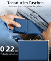 Vobafe Összehajtható Bluetooth Billentyűzet Touchpaddal, Numerikus Billentyűzettel, Vezeték Nélküli Mini Billentyűzet QWERTZ 7