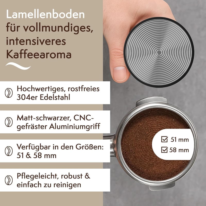 VOCA 58mm Espresso Tamper WDT Eszköz 30lb Kalibrált Tömörítő és 8 Tűs Disztribútor