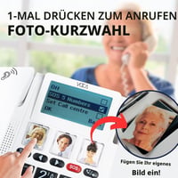 Mobilný telefón VOCA CP141 s veľkými tlačidlami pre seniorov, 4G SIM (bezdrôtový), vysoká hlasitosť a vyzváňanie pre sluchovo postihnutých, SOS náramok, kompatibilný s načúvacími prístrojmi 4