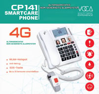 Mobilný telefón VOCA CP141 s veľkými tlačidlami pre seniorov, 4G SIM (bezdrôtový), vysoká hlasitosť a vyzváňanie pre sluchovo postihnutých, SOS náramok, kompatibilný s načúvacími prístrojmi 2
