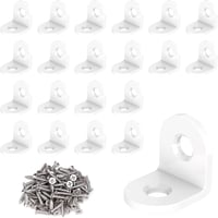 VOCIBO 20db Fehér Sarokösszekötő 90° 20x20mm Rozsdamentes Acél Bútor Szereléshez 1