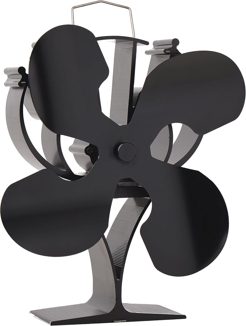 VODA 4 Pengés Hőenergiás Kályha Ventilátor Fa Tüzelésű Kandallóhoz Fekete Csendes Környezetbarát