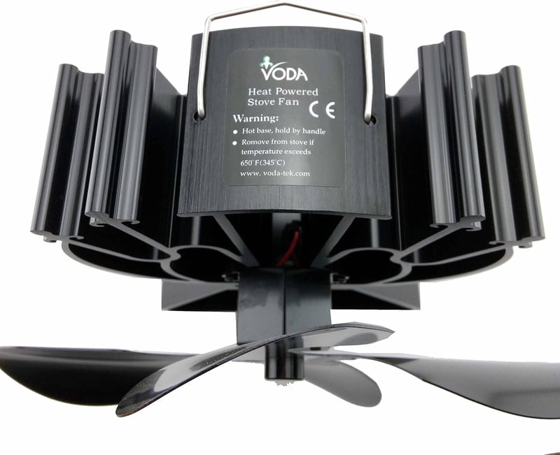 VODA Hőenergiás Kályha Ventilátor Fa és Brikett Tüzeléshez - Környezetbarát Ezüst Színű Kandallóventilátor