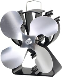 VODA Hőenergiás Kályha Ventilátor Fa és Brikett Tüzeléshez - Környezetbarát Ezüst Színű Kandallóventilátor 1