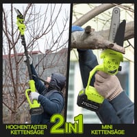 VOERJIA 2in1 Akkus Ágvágó és Láncfűrész Teleszkópos Rúddal 6-8 Hüvelyk 3