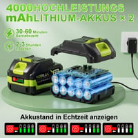Akumulátorový vysokotlakový čistič VOERJIA 21V (70 bar) s 2x4,0Ah batériami, 400 l/h, tryskou 6 v 1, na auto a do záhrady, zelený 4