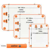 VOFiTNY Nafukovacia plávajúca platforma na jazero, bazén a oceán 1,5x1,8 m, hrúbka 15,2 cm, oranžová plavecká plošina so vzduchovou pumpou, pre 4-6 osôb 6