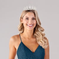 Vofler Ezüst Tiara Kristályokkal - Királynői Fejdísz Esküvőre, Szülinapra, Bálra, Jelmezbálra - Elegáns Női Korona Hercegnőknek 2