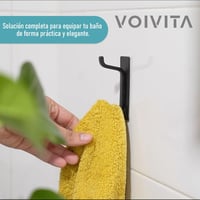 VOIVITA Fürdőszobai Kiegészítő Szett Ezüst - Fúrás Nélküli Törölközőtartó, Akasztó és WC Papír Tartó Pótmatricákkal 6