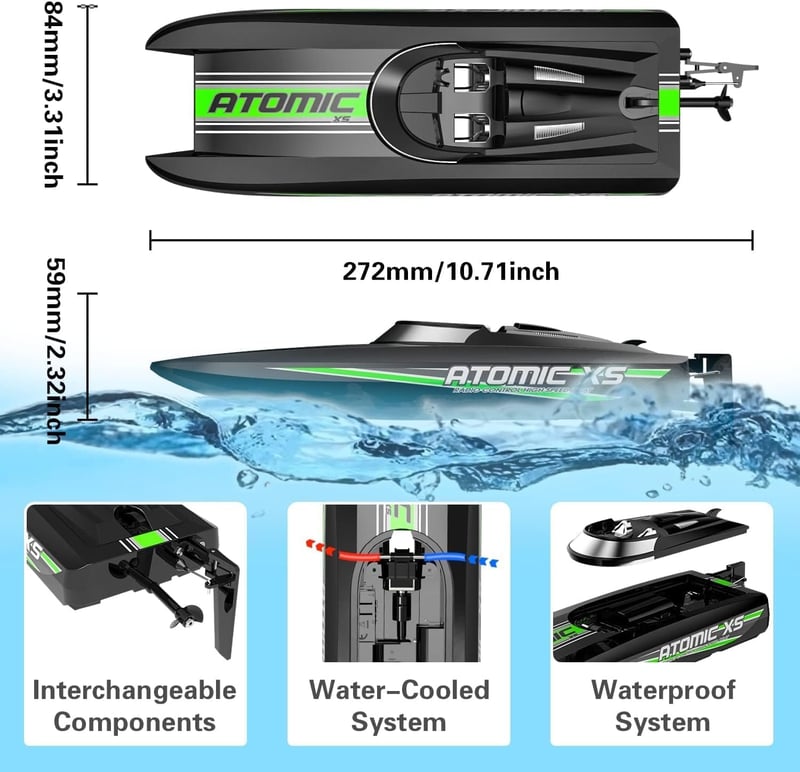 Volantex RC Távirányított Hajó 2.4GHz 20 km/h Versenycsónak 2 Akkumulátorral