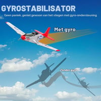 Avion RC VOLANTEXRC P51 Mustang 2,4 GHz – cu stabilizator giroscopic, 2 baterii, pentru începători și copii, gata de zbor 3