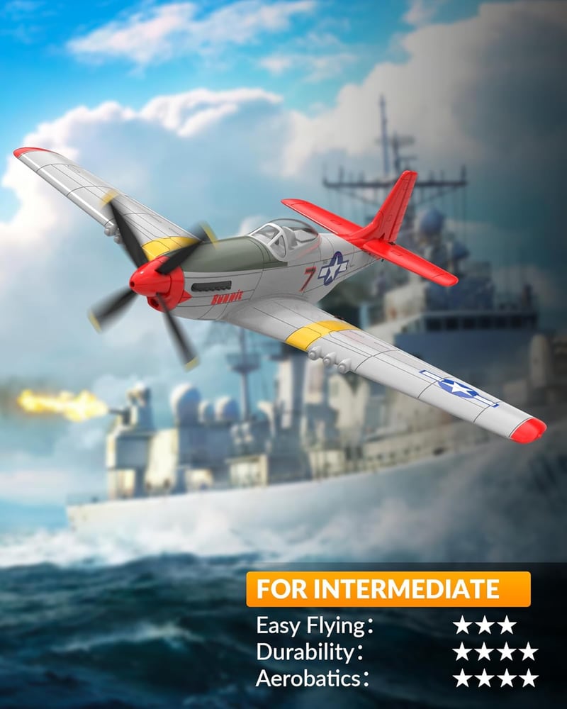 volantexrc P51D Mustang V2 4 csatornás RC repülőgép 2.4GHz RTF kezdőknek