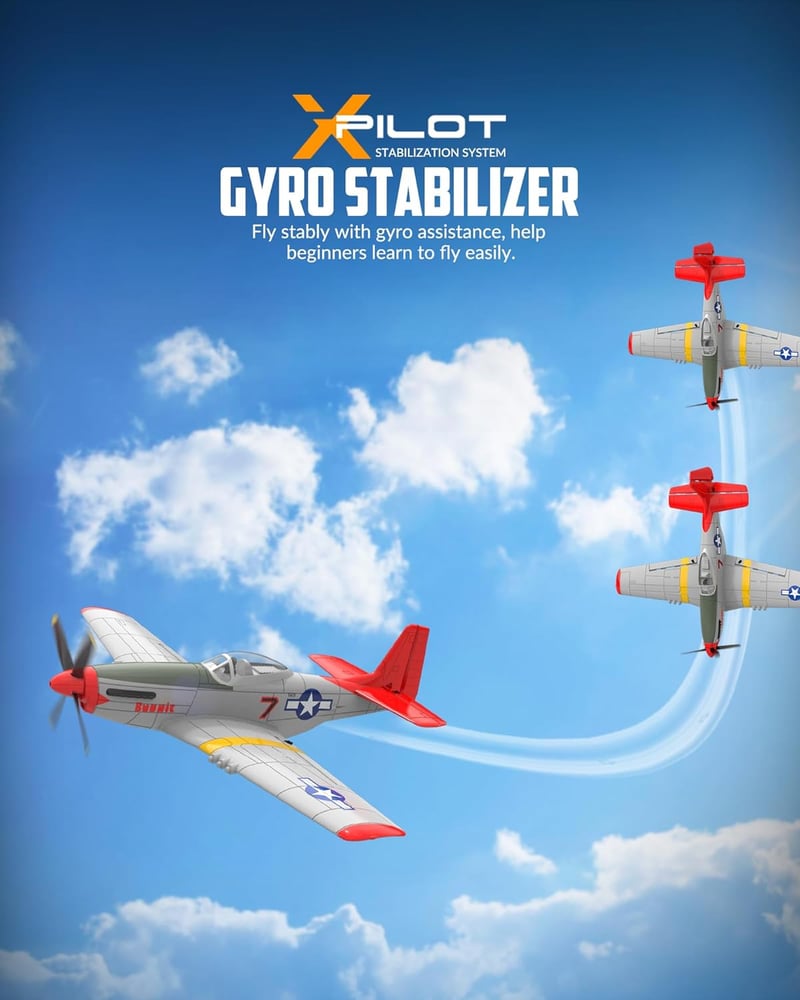 volantexrc P51D Mustang V2 4 csatornás RC repülőgép 2.4GHz RTF kezdőknek