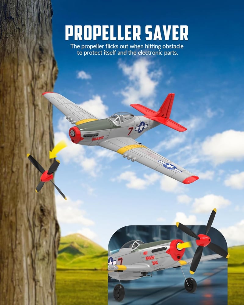 volantexrc P51D Mustang V2 4 csatornás RC repülőgép 2.4GHz RTF kezdőknek