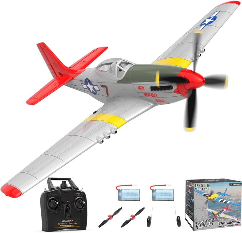 volantexrc P51D Mustang V2 4 csatornás RC repülőgép 2.4GHz RTF kezdőknek