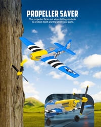 VOLANTEXRC P51D Mustang V2 RTF Távirányítós Repülő - 2.4GHz, 4 Csatornás, USB Töltés, Kezdőknek, Habanyag, 1:72 Méretarány, Akkumulátorral 4