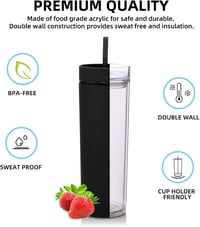 Volhoply 600ml Ivópohár Tetővel és Szívószállal, 8 Darabos Szett, BPA-Mentes Utazó Bögre 2