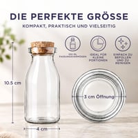volila 24 bucăți mini sticle de sticlă cu dop - 100 ml sticluțe mici pentru cadouri, decorațiuni de nuntă DIY și depozitare 5
