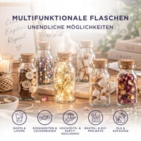 volila 24 bucăți mini sticle de sticlă cu dop - 100 ml sticluțe mici pentru cadouri, decorațiuni de nuntă DIY și depozitare 8