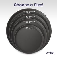 Volila Fekete Kerek Csúszásmentes Tálca - 35 cm, 2 db - Gumírozott Felszolgáló Tálca Ételekhez és Italokhoz - Mosogatógépben Mosható - Partikhoz, Bárokhoz, Éttermekhez 3