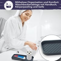 volila Konyhai Szivacstartó Szett - 3 db Sötétszürke Szilikon Csepptálca, Mosogatószivacs és Mosogatószer Tartó, Mosogató Rendszerező 4