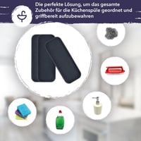 volila Konyhai Szivacstartó Szett - 3 db Sötétszürke Szilikon Csepptálca, Mosogatószivacs és Mosogatószer Tartó, Mosogató Rendszerező 5