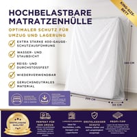 Volila Navlaka za zaštitu madraca 160x200 cm, Vodootporna zaštitna navlaka za madrac za selidbu i skladištenje, otporna na kidanje, protiv nametnika, mrlja i prašine 2
