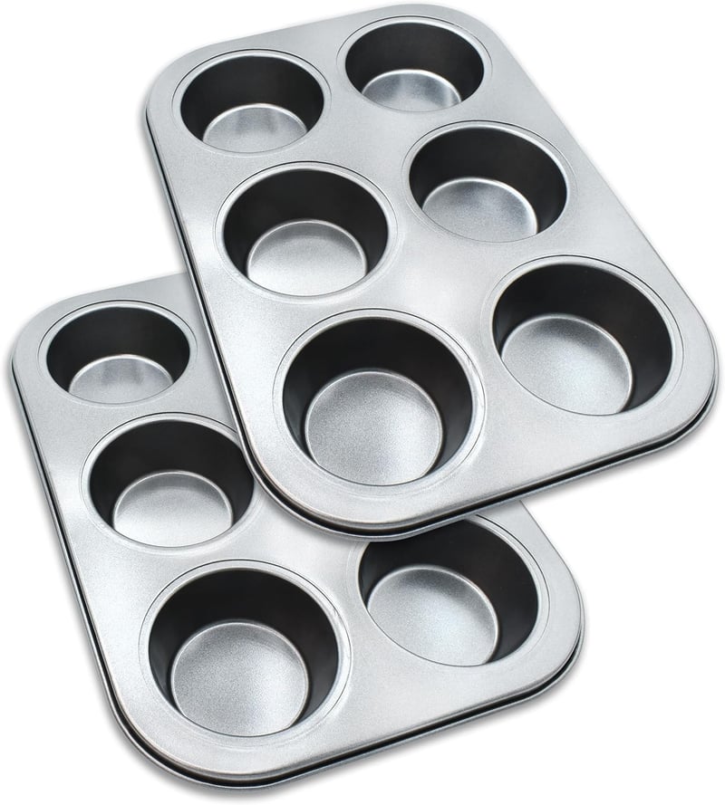 volila Tapadásmentes Muffin Sütőforma Készlet 6 Adagos Cupcake Forma Sütemény Sütéshez 2 Darabos Szett