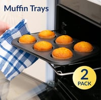 volila Tapadásmentes Muffin Sütőforma Készlet 6 Adagos Cupcake Forma Sütemény Sütéshez 2 Darabos Szett 2