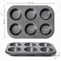 volila Tapadásmentes Muffin Sütőforma Készlet 6 Adagos Cupcake Forma Sütemény Sütéshez 2 Darabos Szett 3