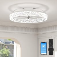 VOLISUN Mennyezeti ventilátor LED világítással, távirányítóval, 50 cm, fehér - 50 cm, White 1