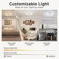 VOLISUN Mennyezeti ventilátor LED világítással, távirányítóval, 50 cm, fehér - 50 cm, White 2