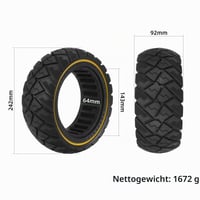 Plná pneumatika VOLOHAS 90/65-6.5 pre 11-palcové elektrické kolobežky - Kukirin G4, Zero 11X, Dualtron Thunder, Kaabo Wolf Warrior - odolná voči defektu, žltá, 1 ks 3