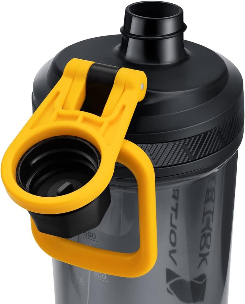 VOLTRX Elektromos Protein Shaker 680ml - USB-C Tölthető Keverőpalack Fehérjeturmixokhoz, BPA-mentes Tritan Anyagból, Sárga