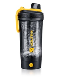 VOLTRX Elektrický proteínový šejker 680 ml – USB-C Nabíjateľná mixovacia fľaša na proteínové šejky, vyrobená z BPA-free Tritanu, žltá 1