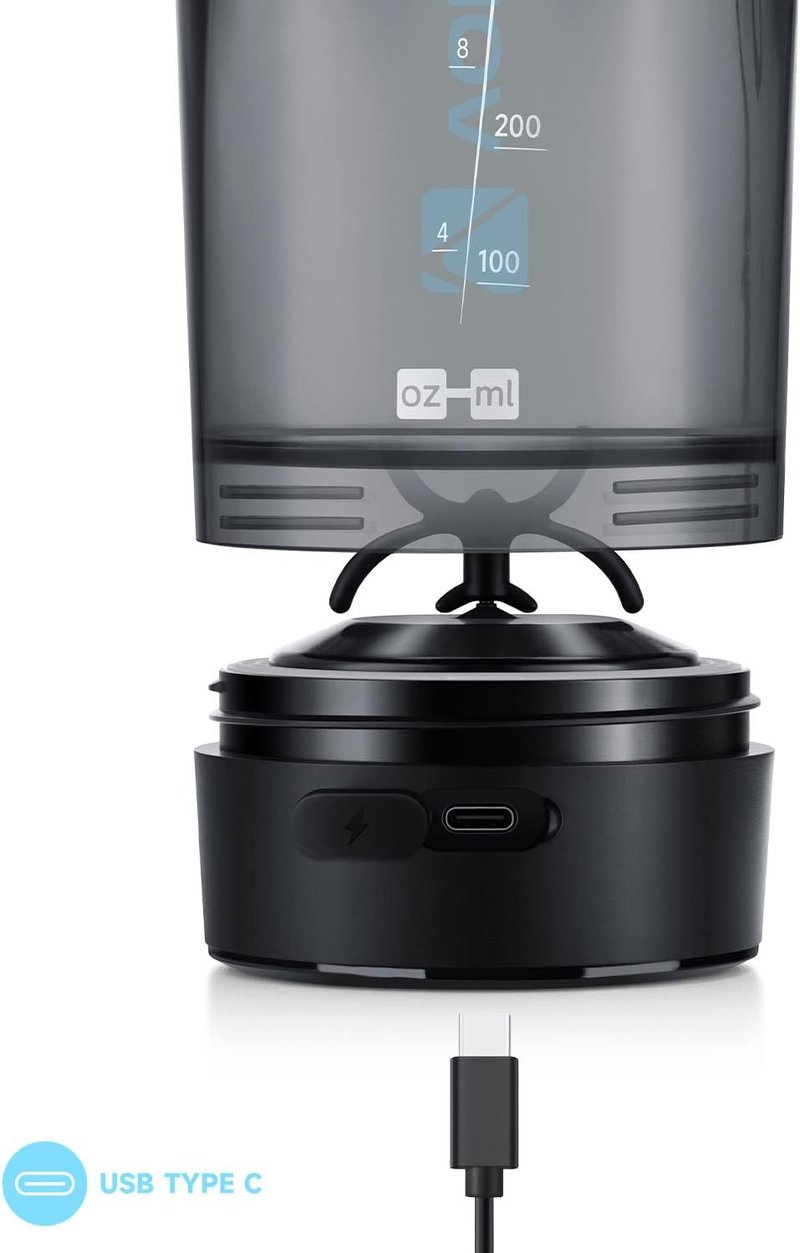 VOLTRX Elektromos Protein Shaker 680ml - USB-C Tölthető Keverőpalack Fehérje és Étkezést Helyettesítő Italokhoz - BPA-mentes Tritan Kék