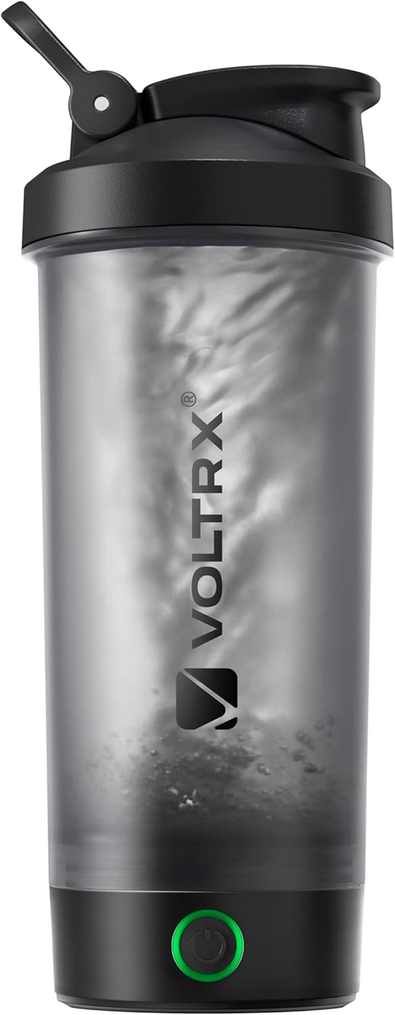 VOLTRX Elektromos Protein Shaker Palack 710ml - USB-C Tölthető Turmixgép Fehérjeitalokhoz, BPA-mentes, Szivárgásmentes, Fekete