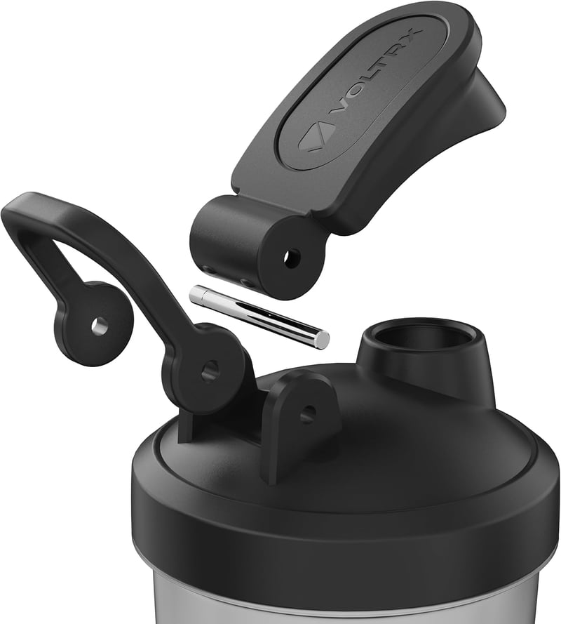 VOLTRX Titanus USB-C Elektromos Protein Shaker 710ml - Újratölthető Fehér Turmixgép Fehérjeitalokhoz, Szivárgásmentes BPA-mentes Keverőpalac