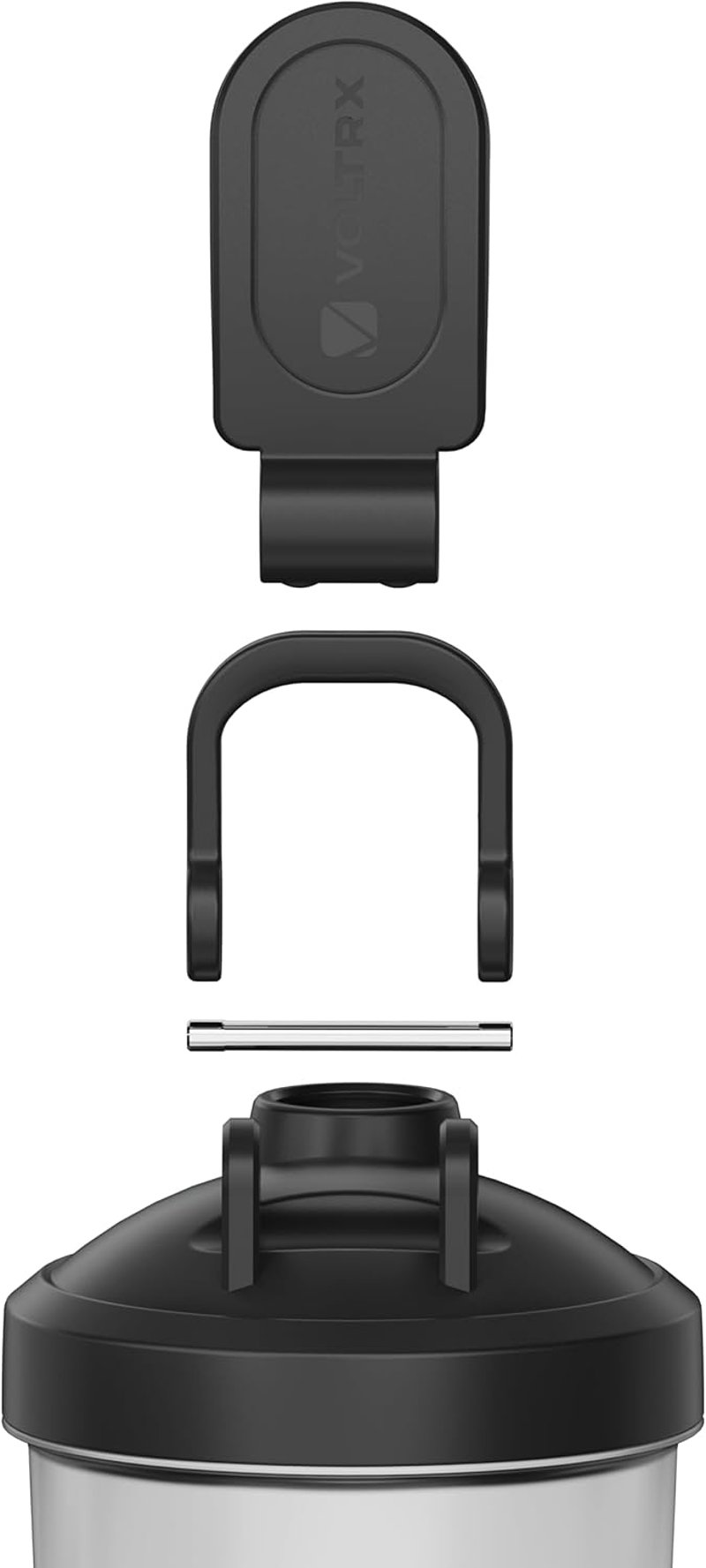 VOLTRX Titanus USB-C Elektromos Protein Shaker 710ml - Újratölthető Fehér Turmixgép Fehérjeitalokhoz, Szivárgásmentes BPA-mentes Keverőpalac