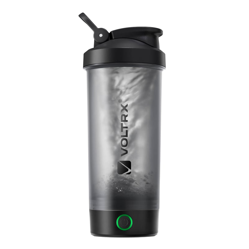 VOLTRX Električna boca za proteinski shake 710ml - USB-C punjiva miješalica za proteinske napitke, bez BPA, nepropusna, crna