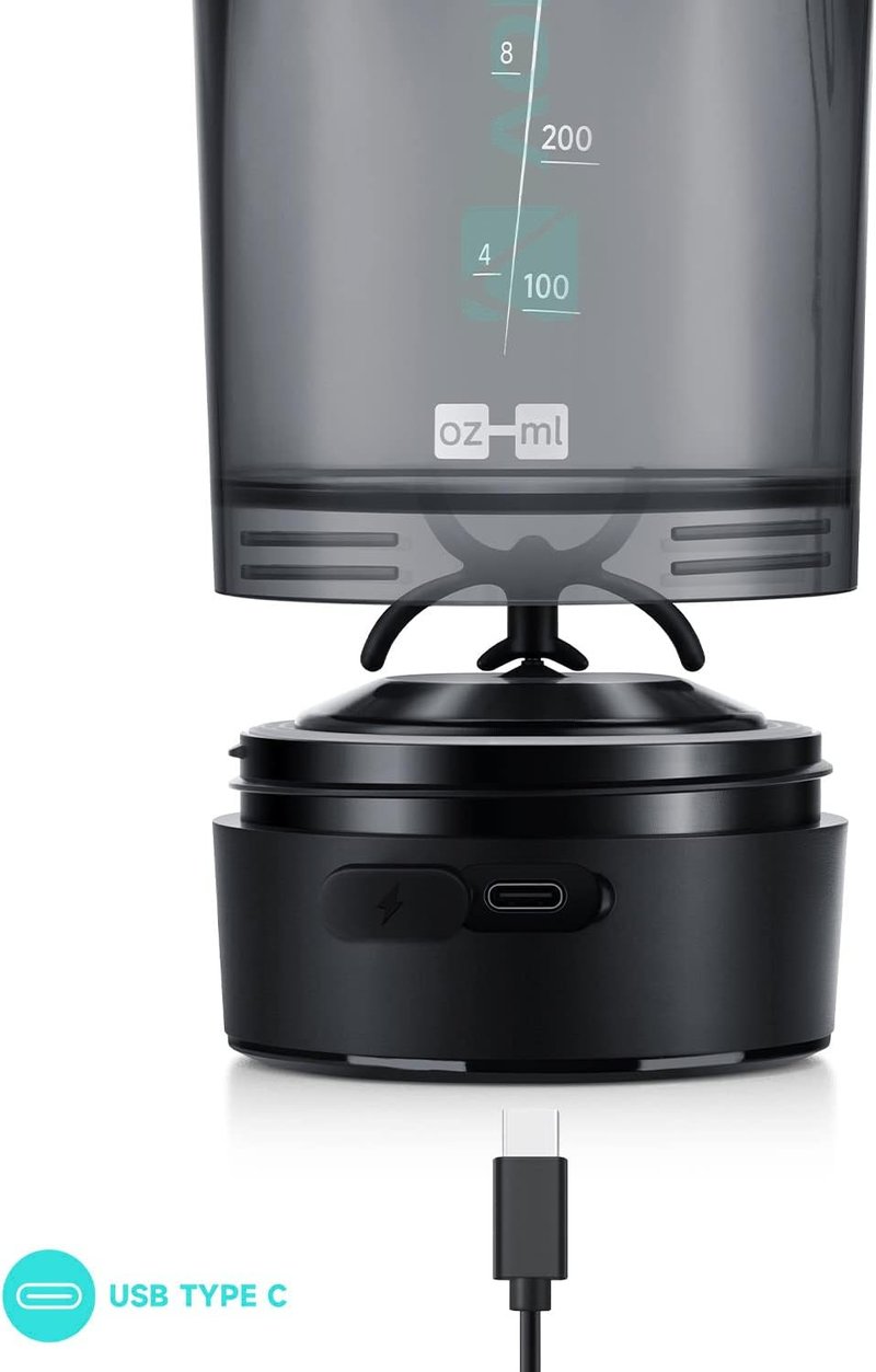VOLTRX Elektromos Shaker Palack 680ml - USB-C Tölthető Fehérje Turmixgép, BPA-mentes Tritan Anyagból, Protein Shake Keverő, Mentazöld