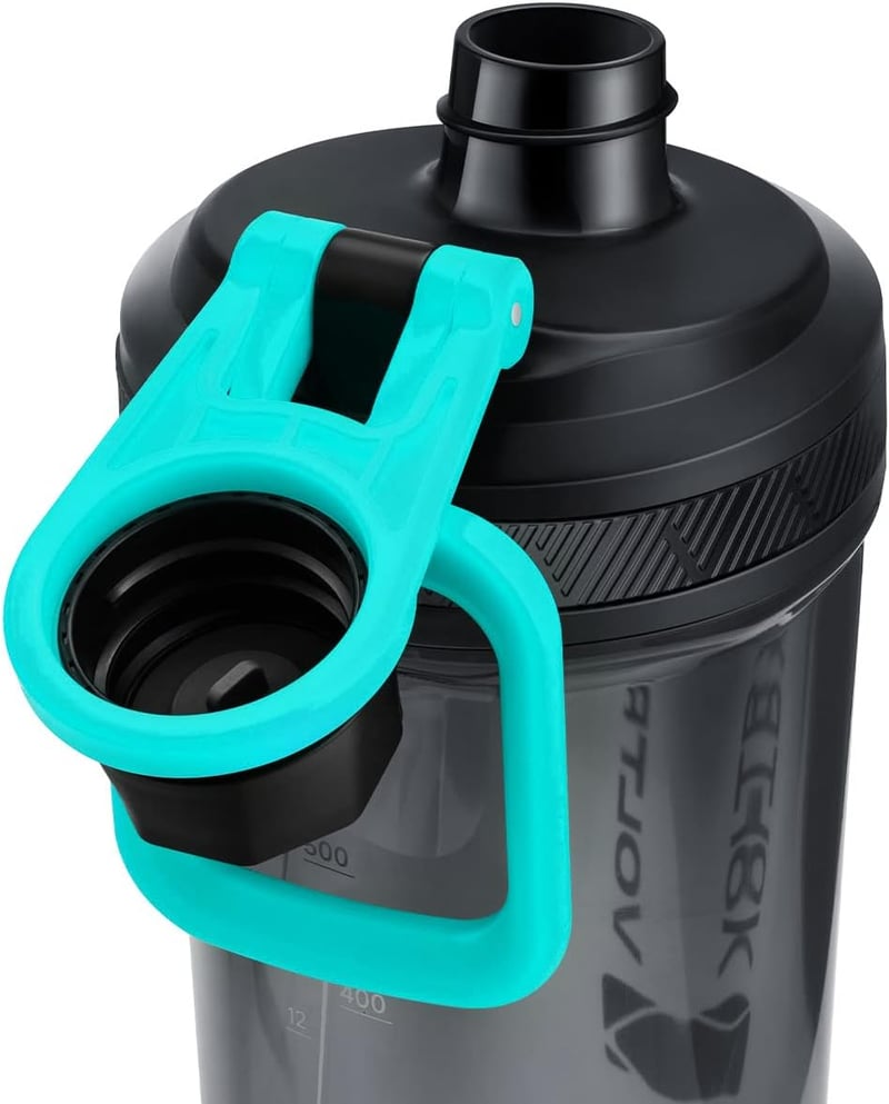 VOLTRX Elektromos Shaker Palack 680ml - USB-C Tölthető Fehérje Turmixgép, BPA-mentes Tritan Anyagból, Protein Shake Keverő, Mentazöld