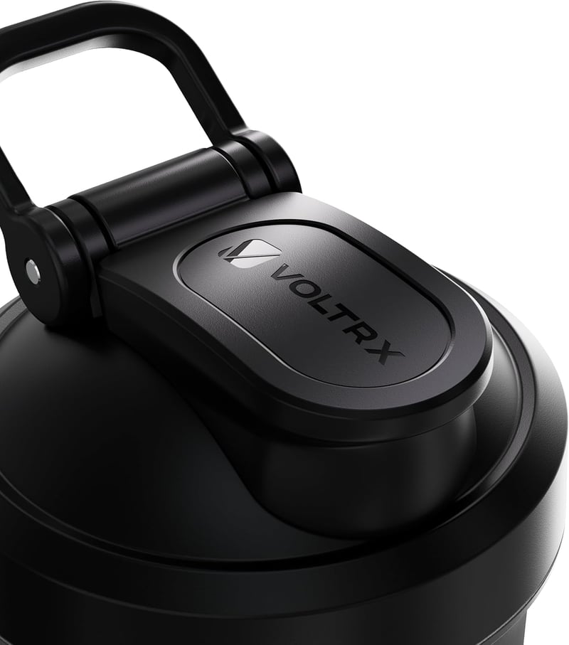 VOLTRX Titanus USB-C Elektromos Protein Shaker 710ml - Újratölthető Fehér Turmixgép Fehérjeitalokhoz, Szivárgásmentes BPA-mentes Keverőpalac