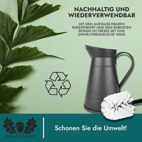 Perie de toaletă vintage VON STEINEICH cu suport metalic, decor retro de baie din oțel inoxidabil negru - Negru mat 5
