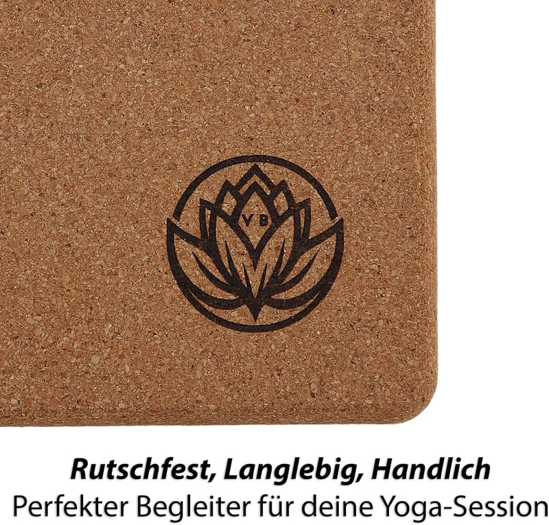 VonBueren 2 db Yoga Blokk Parafa | Jóga Tégla Szett 22x12x7,5 cm