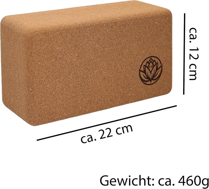 VonBueren 2 db Yoga Blokk Parafa | Jóga Tégla Szett 22x12x7,5 cm