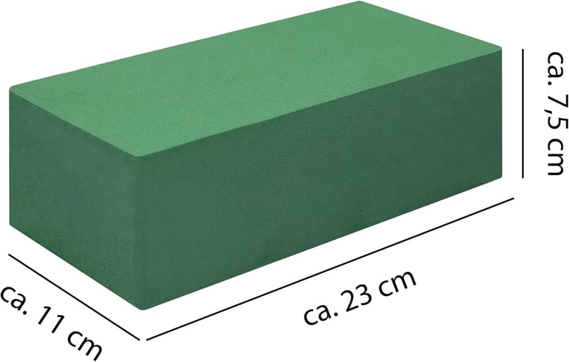 VonBueren 3x virághabszivacsok nedves 23x11x7,5cm kézműves virágdekorációhoz