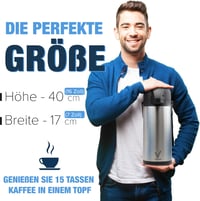 Vondior 3 literes termoszkancsó rozsdamentes acél kávé italdiszpenzér 6
